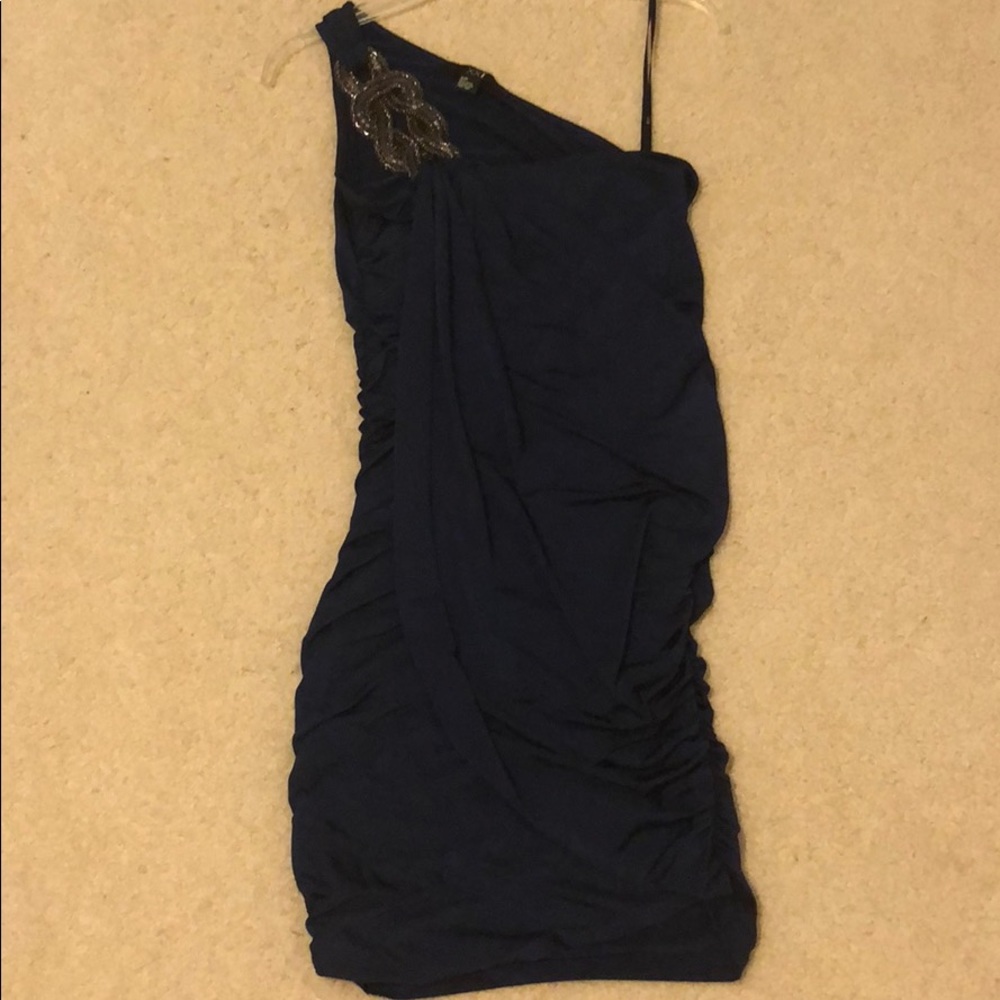 Royal blue one shoulder dress